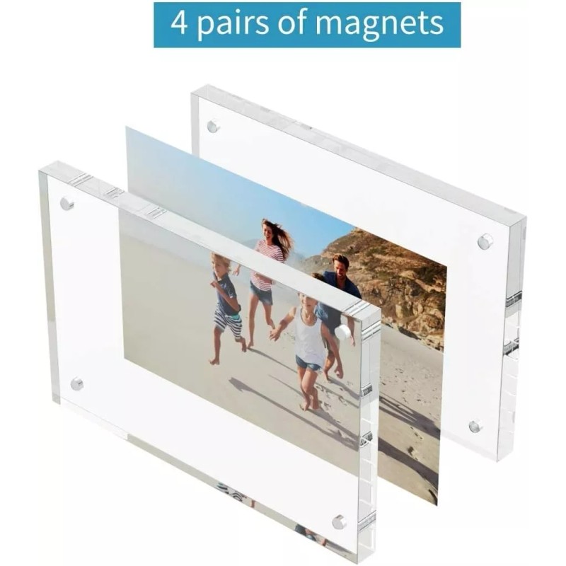 Kuahome 12 Pack Acrylic Picture Photo Frame Magnetic 4x6 Clear