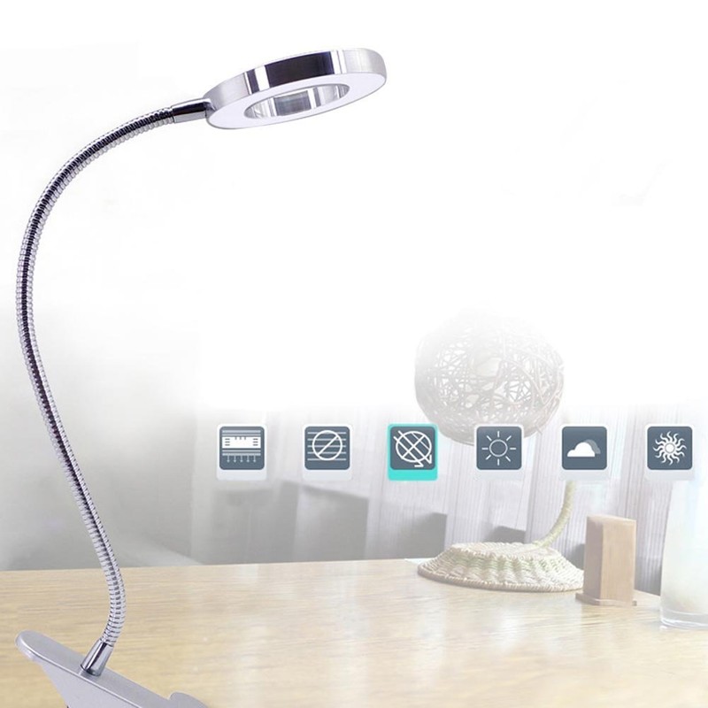 ANGGREK LED Lamp Clip On Desk Light 2.5X Times Magnifier