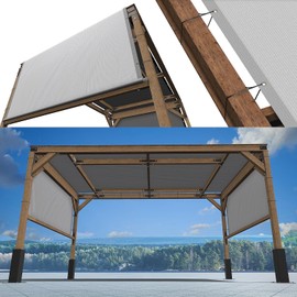 ShadeMart 8' x 12' Grey Pergola Sun Shade Canopy Replacement Cover UPF50, Commercial Grade 260 GSM Cloth for Outdoor Patio, Backyard, Garden (We Make Custom Size)