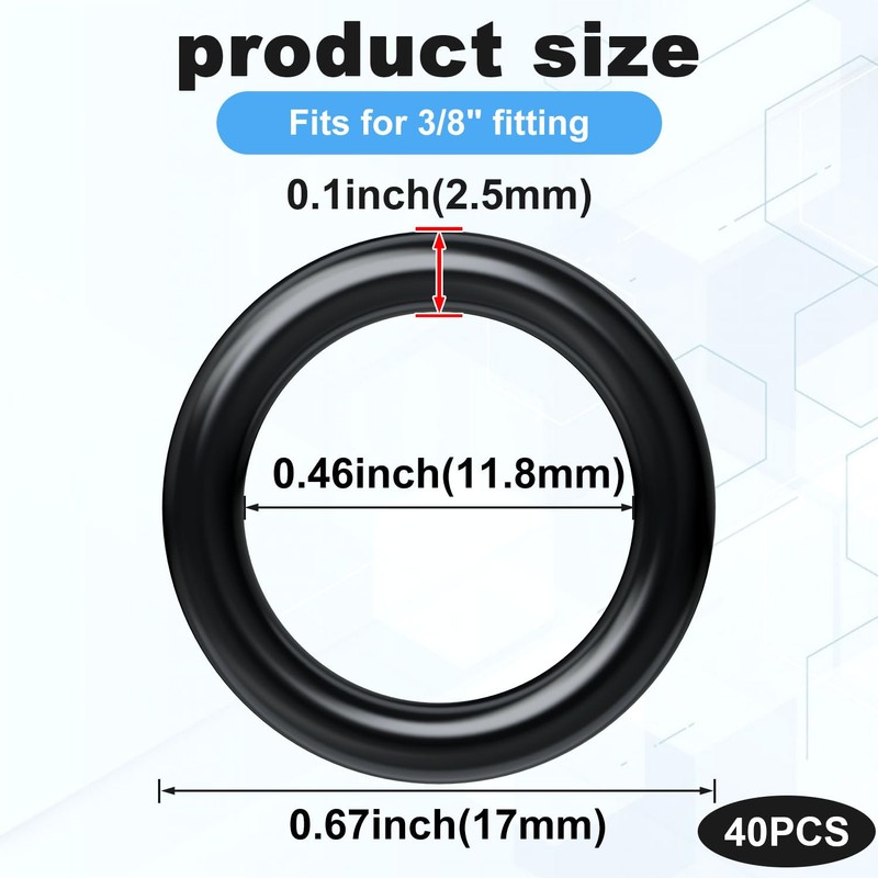 PAGOW 40 Pack O-Rings Power Pressure Washer Replacement for 3/8"