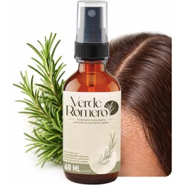 Verde Romero 60ml - Tratamiento de Romero para Crecimiento de Cabello y Reparación de Pelo Dañado - Con Aminobiotina, Extracto de Chile, Aceite de Castor y Multivitamínico - Repara y Nutre desde la Raiz.