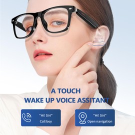 Smart Glasses Sprachassistent, Sonnenbrille, Bluetooth, intelligent, Audio, Herren, Damen, Kopfhörer, kabellos, für Android, iOS, Musik, Telefon, Sport, Fahrrad, IPX5, wasserdicht