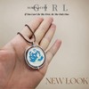 GAUEIOUR Blue Rose Necklace Rotating Two-Sided Pendant Necklaces Copper for
