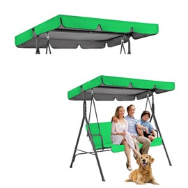 Garden Swing Canopy Replacement, Swing Chair Canopy Replacement for Swings Seat 3 Seater Swing Canopy Replacement Cover Waterproof Windproof for Outdoor Yard (Green)