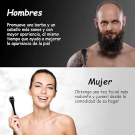 Rodillo Facial Dermaroller Crecimiento Pelo Barba Dermaroller Rodillo Facial Estimula la Producción de Colágeno Promueve el Crecimiento Pelo Barba y R