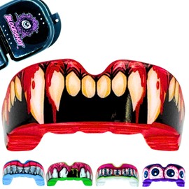 BLOODSHOT | Mouth Guard Gum Shield | All Contact Sports | Rugby BJJ Hockey Boxing | Easy Custom Fit | Carry Case Included | Adult Men Women |Youth Junior Kids Boys Girls | Age 12+ (Bear Grillz Black)