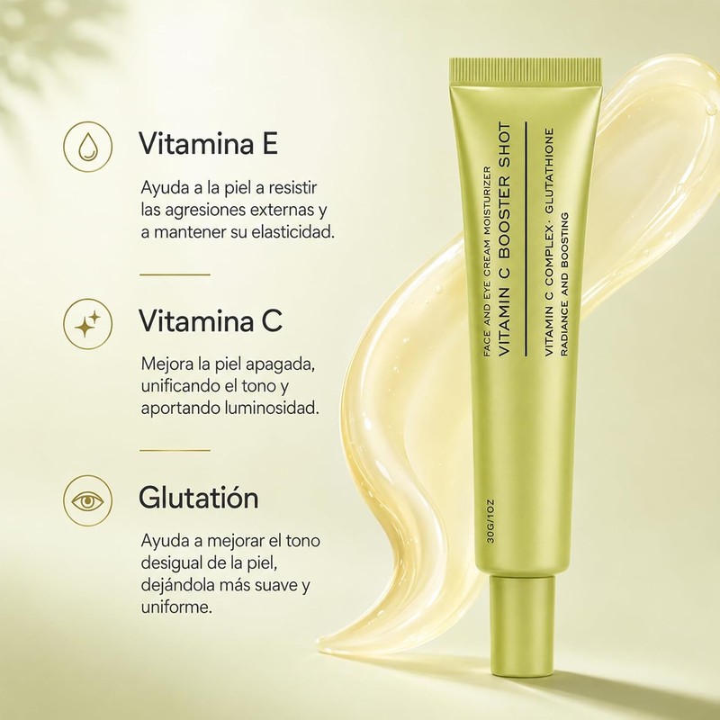 2PCS Vitamina C con Glutatión y Vitamina E, Sérum Facial