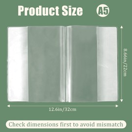 Clear Book Cover, Jelly PVC A5 Notebook Planner Cover Waterproof Plastic Book Covers Transparent Notebook Covers Sleeves for 8.5 X 5.5 A5 Journal Weeks Planners Books