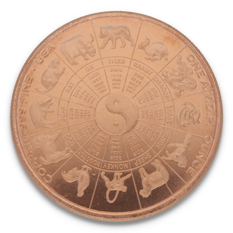 Private Mint 1 Ounce (AVDP) .999 Fine Copper Zodiac Leo
