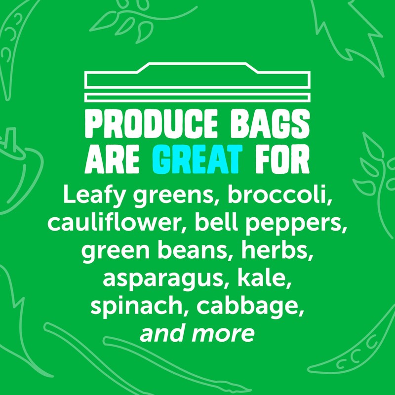 Ziploc Food Storage Produce Bags, Seal Top to Keep and