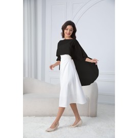 Women's Soft Chiffon Shawl Wraps Shrug for Evening Dress Wedding Cape Cover Up 1920s Shawl, Black, Free