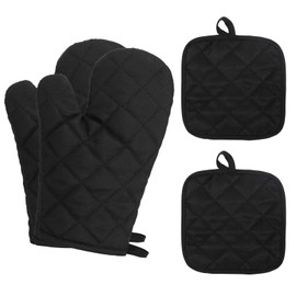 NCZCDZSW Oven Gloves Pot Holder Set of 4 Heat Resistant Pot Holder Glove Oven Gloves Cotton Cooking Gloves Non-Slip Pot Holder Set for Cooking Baking Grilling