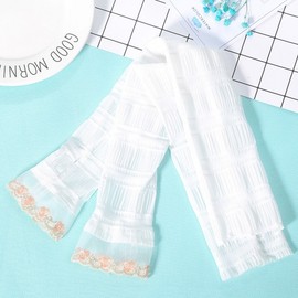 Women's Summer Outdoor Ice Silk UV Protection Cooling Arm Sleeves Size/Beige Lace 10ea