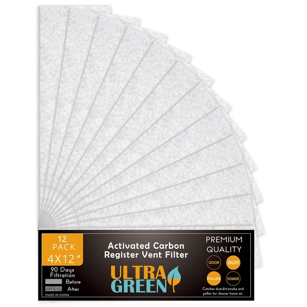 4 x 12 Inch Air Vent Filters Activated Charcoal Carbon