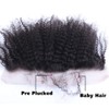 4B 4C Afro Kinky Curly Transparent Lace Frontal Closure Human