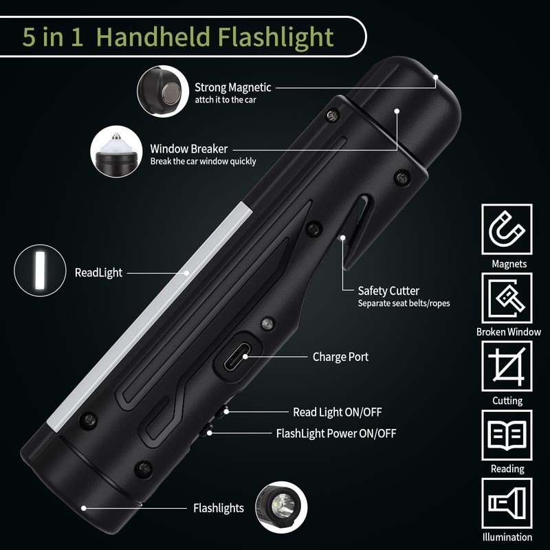 KnLnny Ware Automotive Escape Tool, Window Breaker,Seatbelt Cutter, Car Flashlight,Emergency