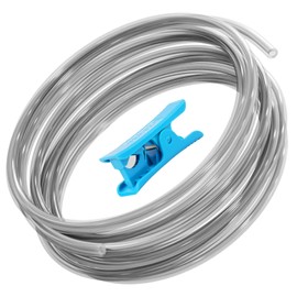 Ultra-Smooth PTFE Tube for 1.75mm Filament with Cutter for Extruder,2.5mm IDx4mm OD Length 5M Bowden Tube Compatible with Bambu Lab A1/A1 mini/P1P/P1S/X1C and K1/K1 Max/Ender 3 V3 (Transparent Grey)