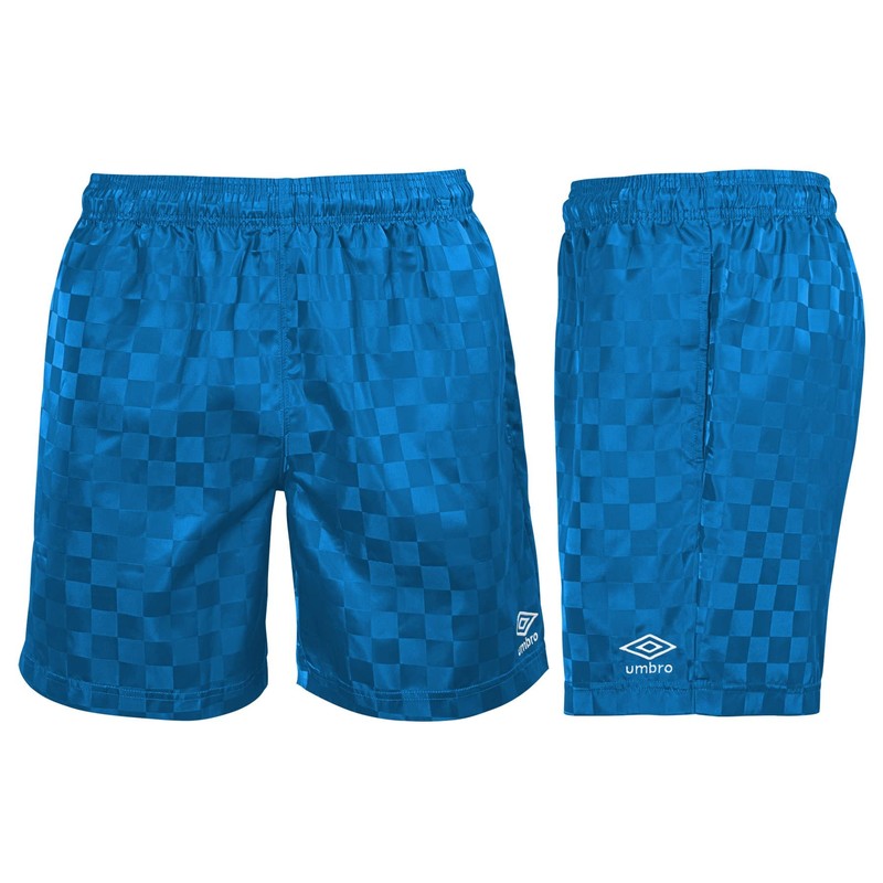 Umbro Boys Checkerboard Short, Princess Blue/Marshmallow, Medium