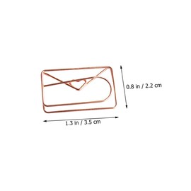 Operitacx 20pcs Love Envelope The Office Decor Wrapping Paper Mini Envelopes for Money Binder Paper Clips Paper Bookmarks Decor for Office Journal Stationery Office Decore Rose Gold Iron