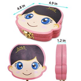 Shalwinn Tooth Box Milk Teeth with Milk Tooth Box Wooden Tooth Box Milk Teeth Box Milk Tooth Box for Children Gift Ideas for Christening and Birthday (Girls) Spanish