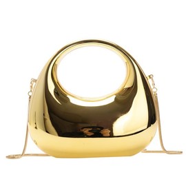 GSYPS Acrylic Handbags for Women Cute Acrylic Clutch Small Unique Purse Trendy Metal Evening Bag for Party Cocktail Gold