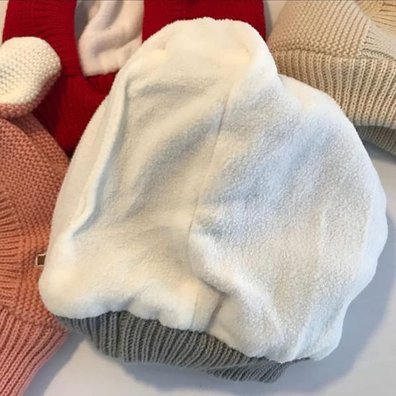XYX Bufanda de lana con solapa para las orejas, gorras
