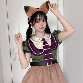 Formemory Fox Scammers Cosplay Halloween Costume, Cosplay, Children, Rabbit Police Ranking, Police Cosplay Costume, Zootopia Cosps, Cosplay, Police, Cute, Halloween, Women's (L)