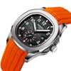 NIBOSI Mens Watches Analog Military Watch with Calendar Orange Silicone