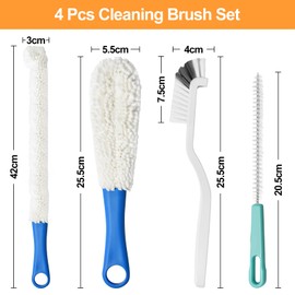 Omsscun Set of 4 Brush Cleaning, Cleaning Set Brush, Cleaning Brush Set for Various Bottles, Spout, Aquarium, Water Pipe, for Cleaning Hard to Reach Areas