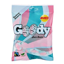 Bubs Goody Sour Ovals Raspberry Caramel 2 Pack of 90g