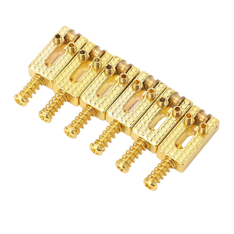 6Pcs Guitar Bridge Roller Saddles Height Adjustable Vintage Style Electric