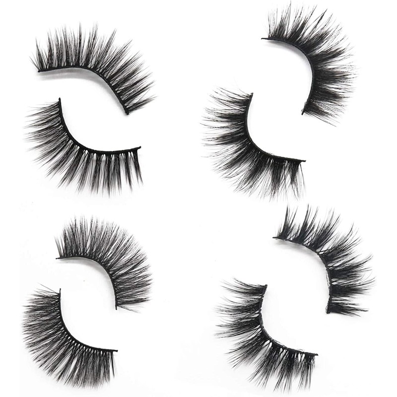 HANSPY False Eyelashes, Fluffy Crossed Faux Mink Eyelashes, 4 Styles,