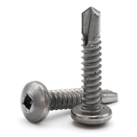 #10 Square Drive Pan Head Self Drilling Screws 410 Stainless Steel TEK Sheet Metal Screws #10 x 2 inch Qty 25