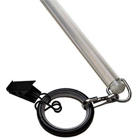 Fabrics and Drapes - 36 Inch - 6 Pack - Amazing Drapery Universal Flexible Clear Acrylic Grommet Baton Curtain Wands - with Your Choice of Ring Finish Black - Style #G30B