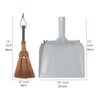 Small Metal Dust Pan and Brush for Fireplace, Garage, Shop,