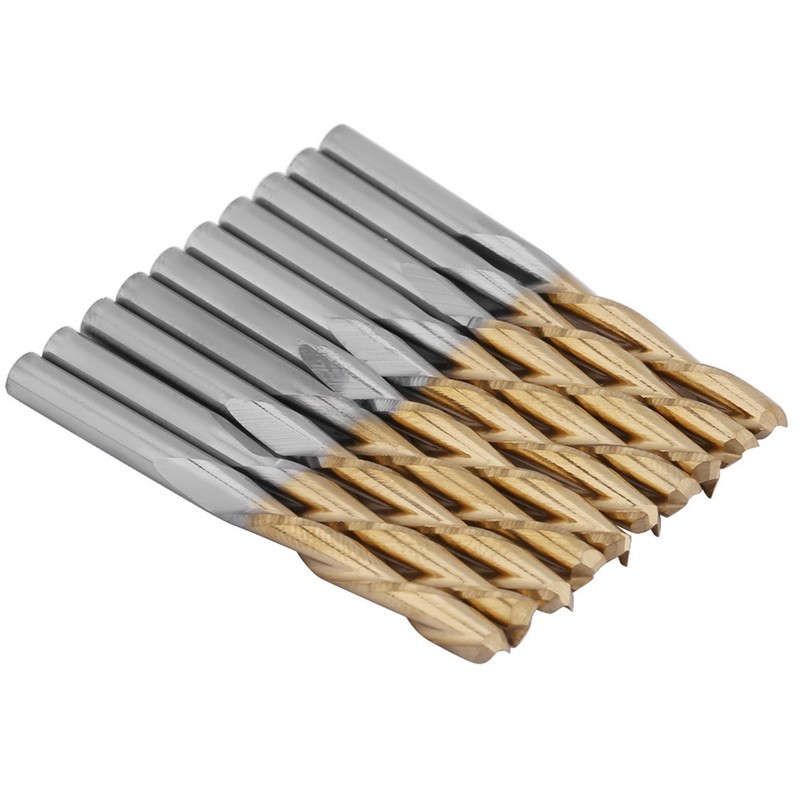 Titanium Coated 2-flute End Mill Milliling Cutter 3.175mm Shank 3.175mm