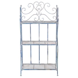 SAFAVIEH Outdoor Collection Torus Antique Blue 3-Tier Shelf (Fully Assembled)