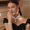 Kakonia Silver Crystal Wedding Bridal Jewelry Set for Women Prom