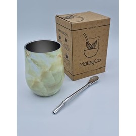 MateyCo Argentine Mate Set Including Bulb 355ml Matte Argentina Set Double Wall Stainless Steel Matt Argentina Pastel Colours