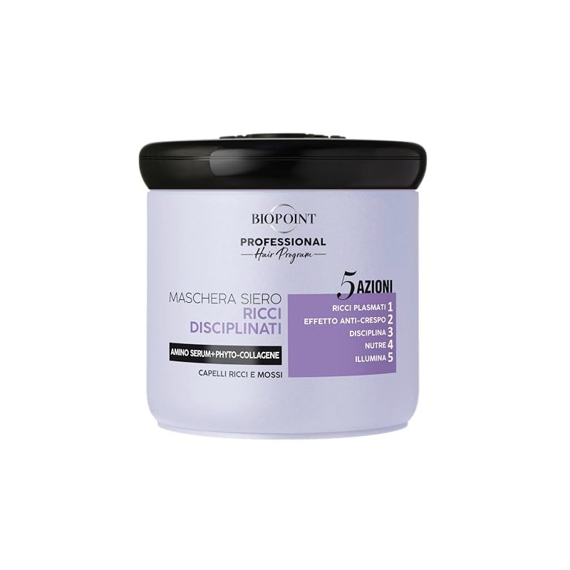 Biopoint Professional Hair Program, Maschera Siero Ricci Disciplinati, con Amino