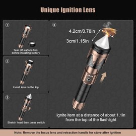 SKYFIRE Rechargeable Flashlights High Lumens with Ignition Lens,5000 Super Bright Tactical Flashlight,Zoomable, 6Modes,Waterproof Flash Light for Camping Essentials,Outdoor,Home Emergency-Upgraded