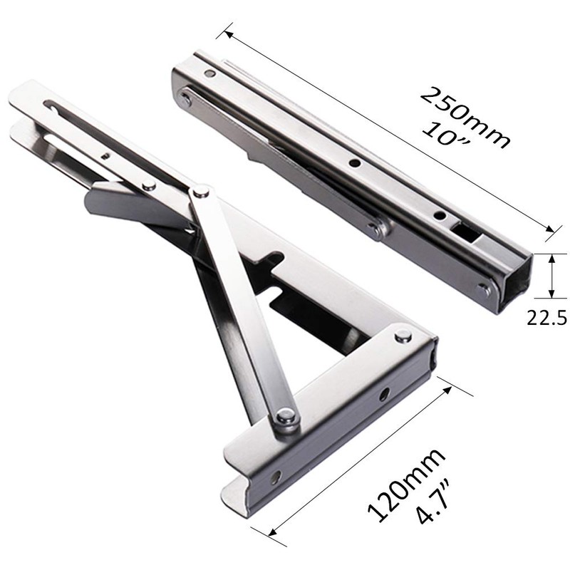 Storystore Folding Shelf Brackets - 10 Inch Heavy Duty Stainless
