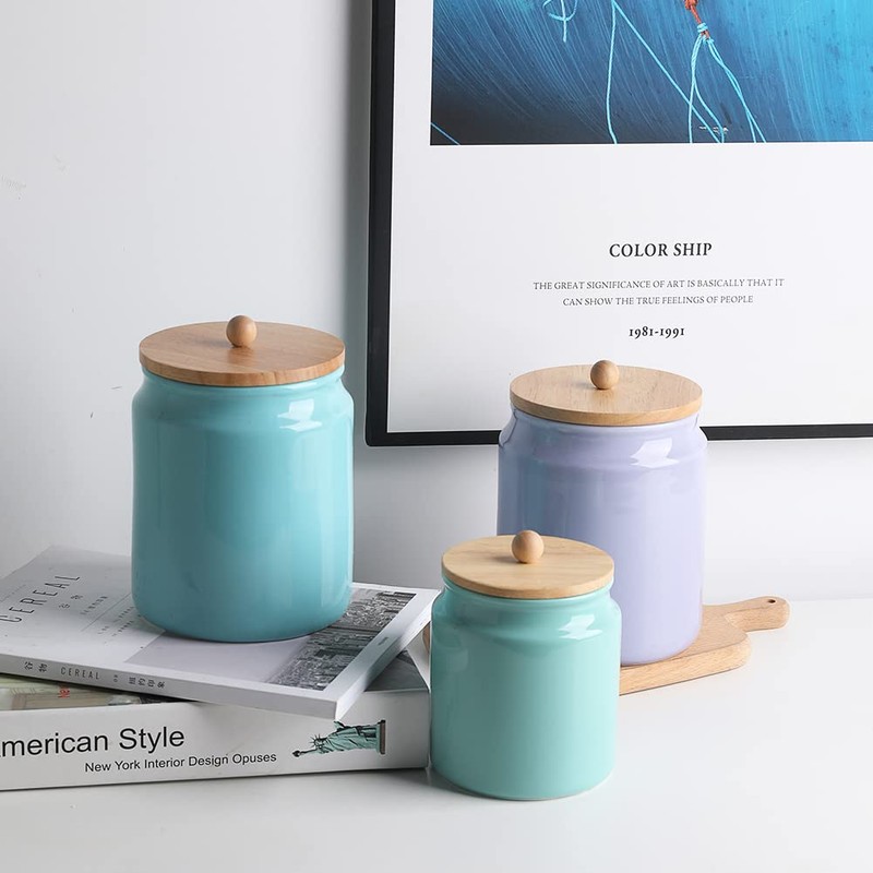 Sweejar Ceramic Kitchen Canisters, 58 FLOZ Porcelain Food Storage Jar