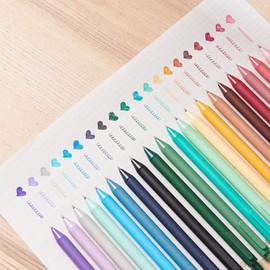 Kaco PURE Bolígrafos de gel de colores, 30 piezas de tinta de colores surtidos de 0.5 mm de punta fina, bolígrafos estéticos para agenda, papelería li