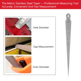 Hole Measure,Taper Gauge Aperture Scale for 1-15mm Stainless Taper Gauge Wedge Feeler Hole Metric/Imperial Measure Aperture Scale