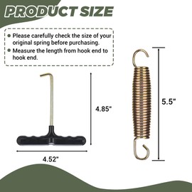 LOIUO Trampoline Springs Replacement 3.5" to 8.5" Galvanized Steel Heavy Duty High Tensile Universal Trampoline Accessories with T-Hook Tool, 12 to 48 Pack