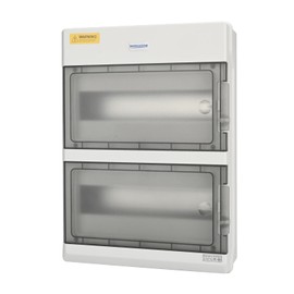 Mollom 24 Way Power Distribution Box with Bus Bars and Din Rail for Miniature Circuit Breaker MCB, Waterproof IP66.Padlock Available for Indoor and Outdoor Use