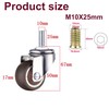 GEOCANG Pack of 4 Swivel Castors for Furniture M10 x