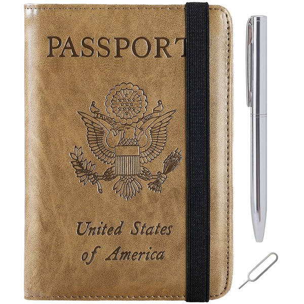 Passport Holder Cover Wallet Travel Essentials RFID Blocking Leather Card