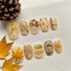 30Pcs Fall Press on Nails Short Square Fake Nails with
